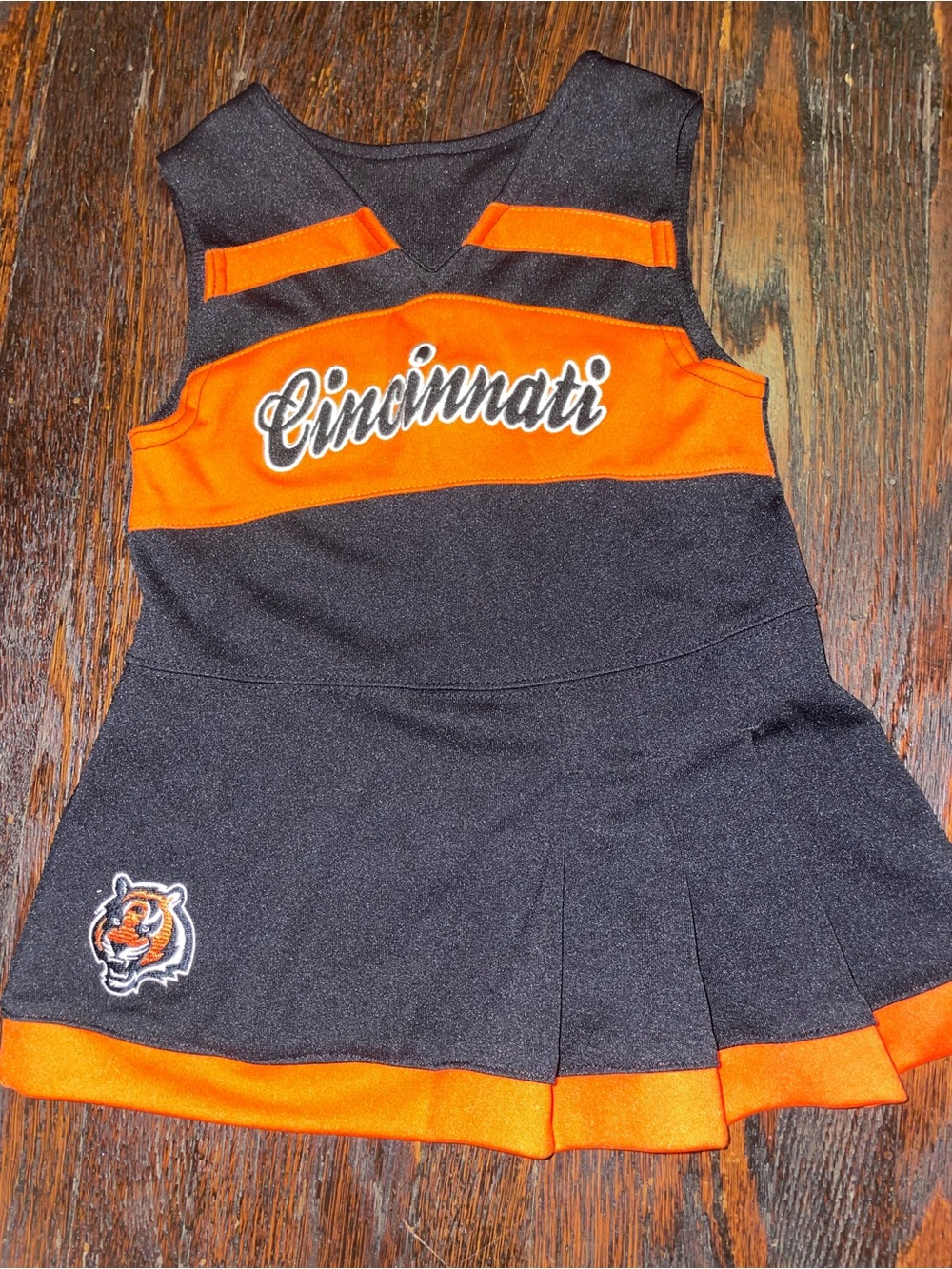 2t toddler Cincinnati Bengals football cheerleading outfit sleeveless dress
